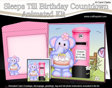 3D Lola Elephant Sleeps Till Birthday Countdown Moveable