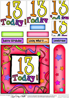 13th Birthday Quick Card with Pyramage