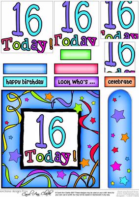 16th Birthday Quick Card with Pyramage