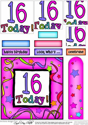 16th Birthday Quick Card with Pyramage