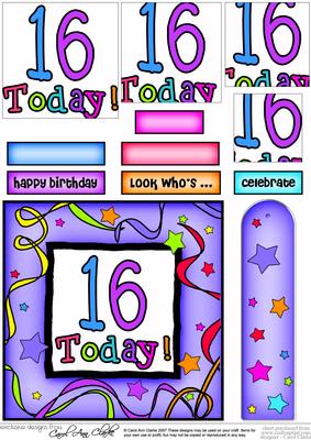 16th Birthday Quick Card with Pyramage