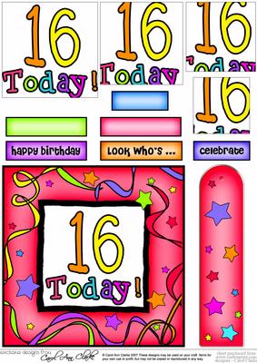 16th Birthday Quick Card with Pyramage