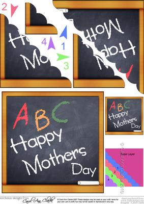 Happy Mothers Day Blackboard Scallop Corner Side Stacker Topper