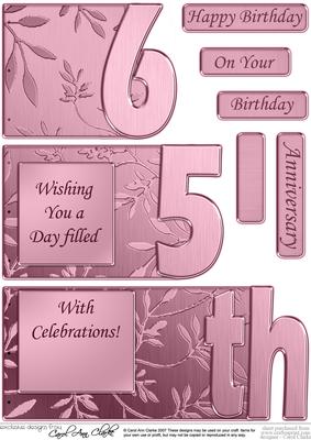 65th Elegant Metallic Book Sheet