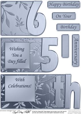 65th Elegant Metallic Book Sheet