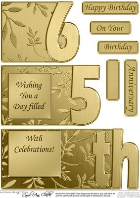 65th Elegant Metallic Book Sheet