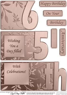 65th Elegant Metallic Book Sheet
