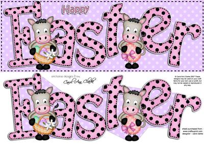Gigi Horse Large Dl Easter Quick Card N 3D Decoupage