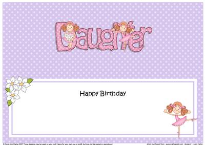 Ballerina Birthday Daughter Large Dl Matching Insert