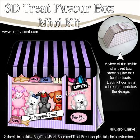 3D Pampered Pooch Shop Treat or Favour Box Mini Kit