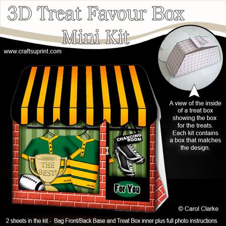 3D Little Rugby Shop Treat or Favour Box Mini Kit