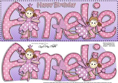 Birthday Amelie Large Dl Quick Card N 3D Decoupage