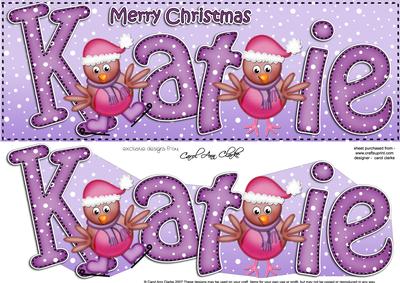 Xmas Large Dl Katie Quick Card N 3D Decoupage