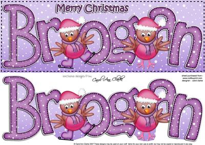 Xmas Large Dl Brogan Quick Card N 3D Decoupage