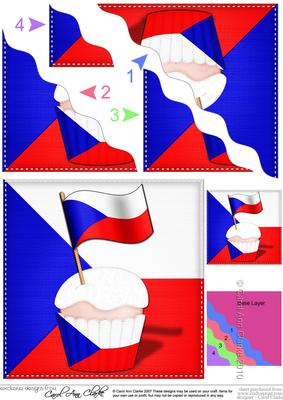 Flying the Flag Czech Republic Cupcake Wavy Corner Stacker