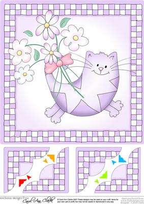 Cute Cat - 8 x 8 Scalloped Corner Topper