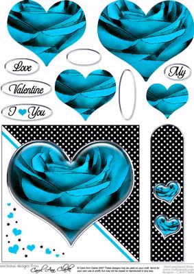 Romantic Rose Heart Quick Card with Heart Shaped Pyramage
