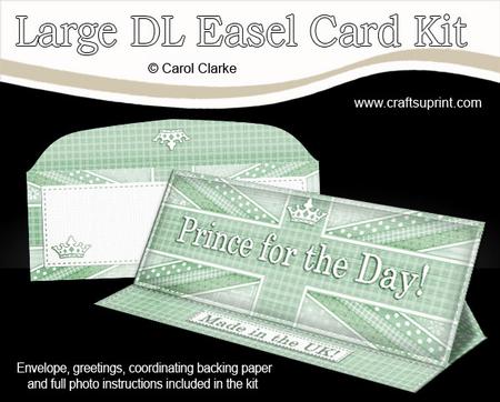 Large Dl Uk Shabby Flag Prince for the Day! Easel Card Kit