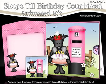 3D Scottie Dog Sleeps Till Birthday Countdown Moveable