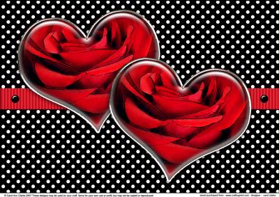 A4 Romantic Rose Hearts
