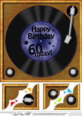 8 x 8 60th Birthday Record Scalloped Corner Topper