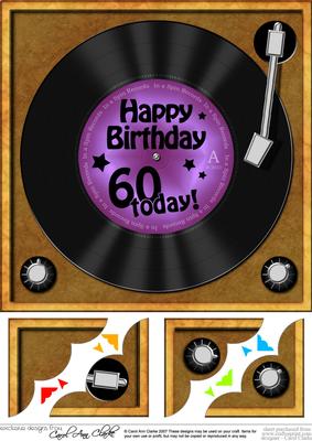 8 x 8 60th Birthday Record Scalloped Corner Topper