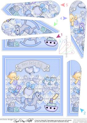 New Baby Boy Fan Pyramage Topper