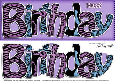 Birthday Animal Print Large Dl Quick Card N 3D Decoupage