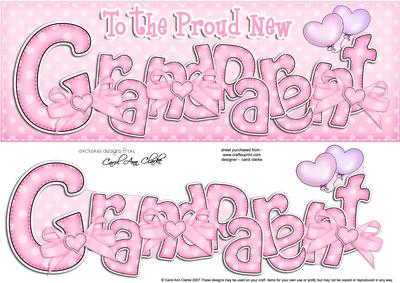 Large Dl New Grandparent Felties Card & 3D Decoupage