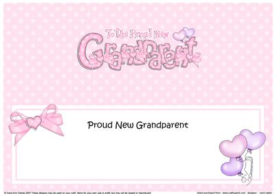New Baby Granparent Matching Large Dl Insert