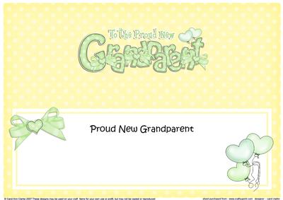 New Baby Granparent Matching Large Dl Insert