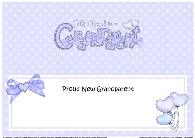 New Baby Granparent Matching Large Dl Insert