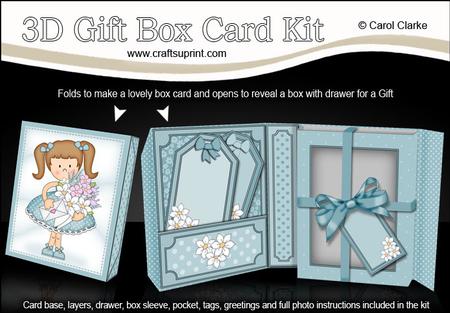 3D Liz's Flowers Gift Box Card Kit with 3D Decoupage