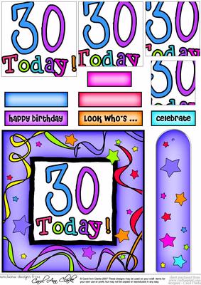 30th Birthday Quick Card with Pyramage
