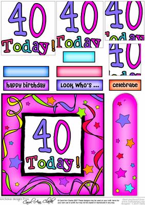40th Birthday Quick Card with Pyramage