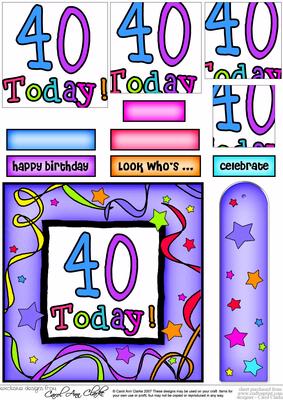 40th Birthday Quick Card with Pyramage