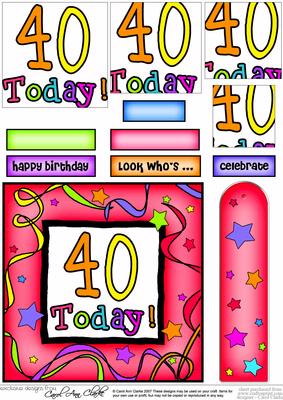 40th Birthday Quick Card with Pyramage