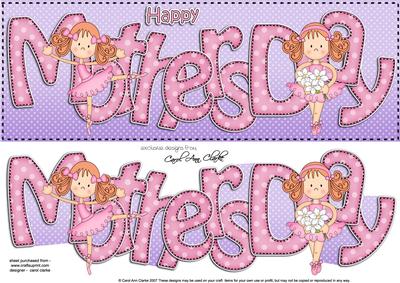 Ballerina Mothers Day Large Dl Quick Card 3D Decoupage