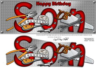 Tools Birthday Son Large Dl Quick Card 3D Decoupage