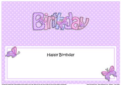 Butterfly Birthday Daughter Large Dl Matching Insert