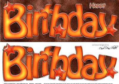 Birthday Stars Large Dl 3D Decoupage