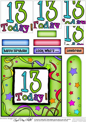 13th Birthday Quick Card with Pyramage