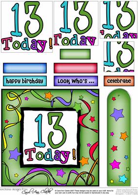 13th Birthday Quick Card with Pyramage