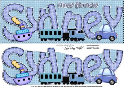 Birthday Sydney Large Dl Quick Card N 3D Decoupage