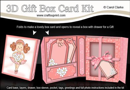 3D Betzi Ballerina Gift Box Card Kit with 3D Decoupage