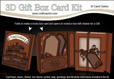3D Chocolates Gift Box Card Kit with 3D Decoupage