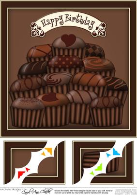 8 x 8 Chocolate Lovers Birthday Scalloped Corner