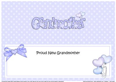 New Baby Grandmother Matching Large Dl Insert