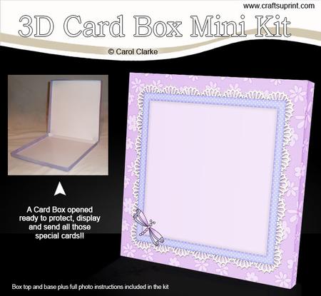 Dragonflies & Lace 5 x 5 Square Card Box Mini Kit