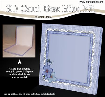 Pretty Violas & Lace 4 x 4 Square Card Box Mini Kit